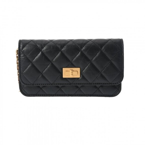 CHANEL 2.55 Matelasse Flap Phone Case 2.55 black shoulder bag 800000120525000 - Picture 1 of 12